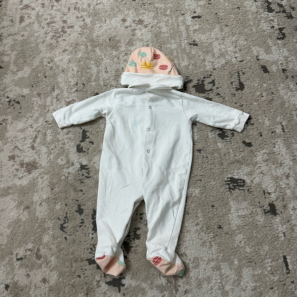 Elisabetta Franchi Baby Footie, Blanket & Hat Macaron Set Size 3 Months - Picture 2 of 5
